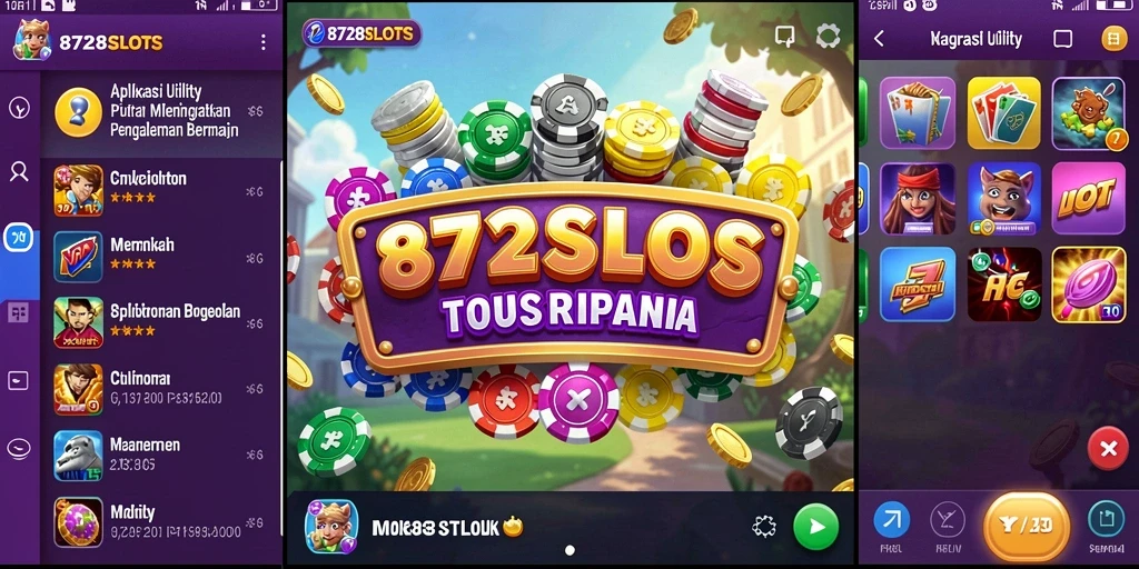 Tampilan utama aplikasi 8728SLOTS dengan fitur utility yang menarik.