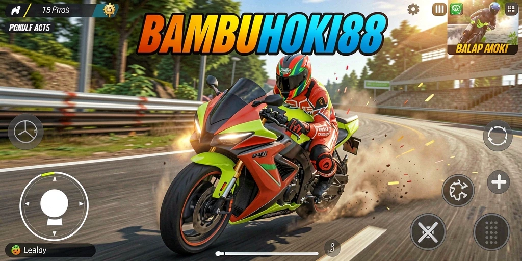Tampilan menakjubkan dari gameplay balapan motor.