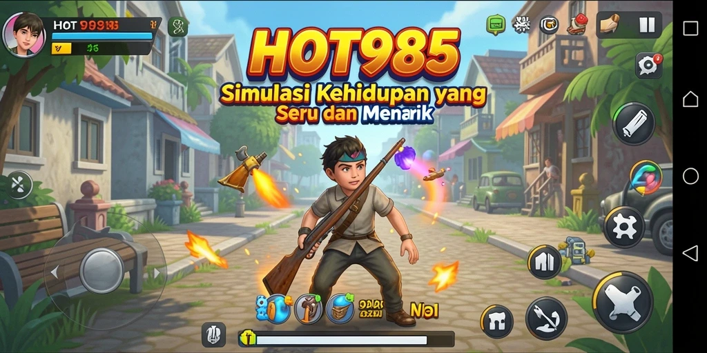 Screenshot gameplay HOT985 yang menampilkan interaksi pemain dalam dunia simulasi.