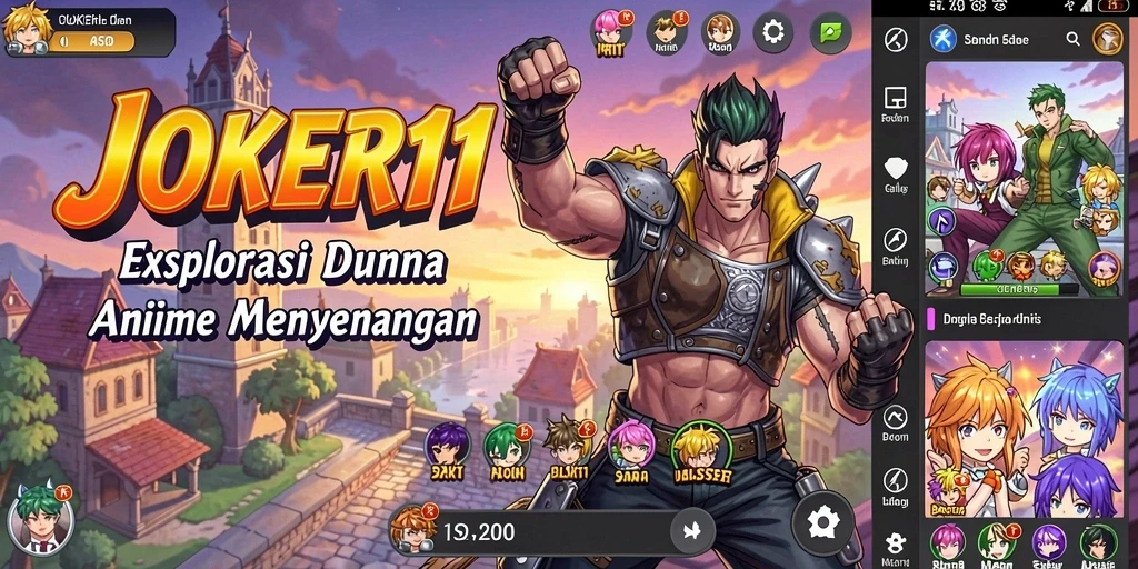 Tangkapan layar utama JOKER11 menampilkan karakter anime dalam aksi seru.