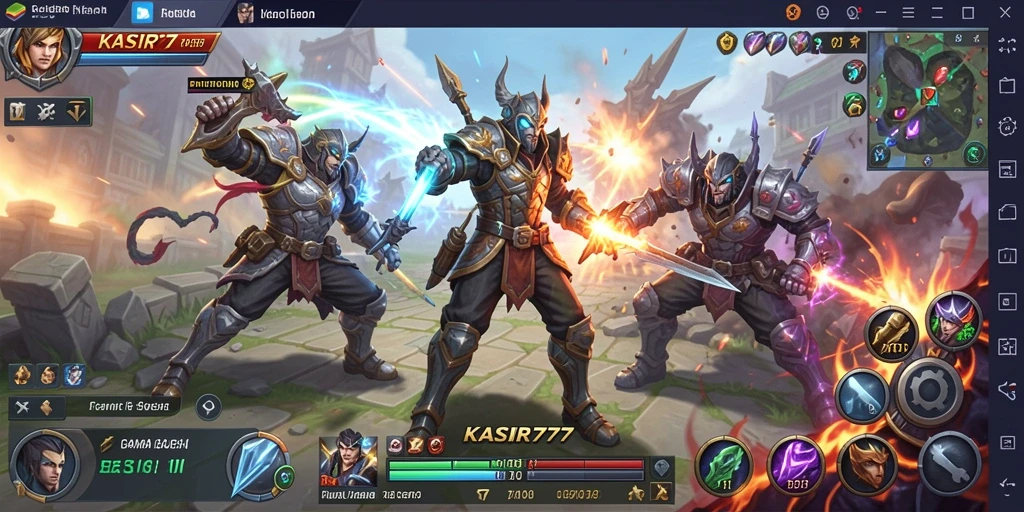Tangkapan layar KASIR777 menampilkan aksi seru di arena MOBA.