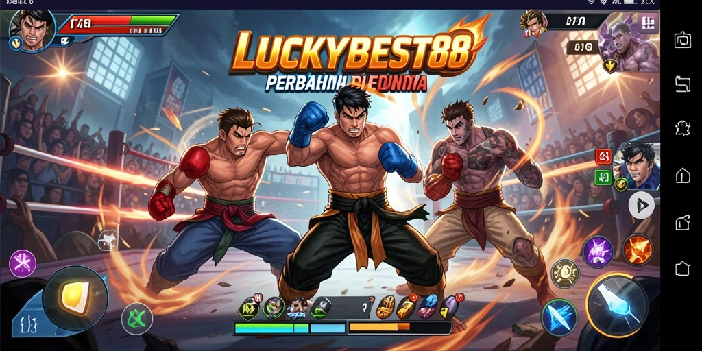 Tampak aksi seru dalam gameplay LUCKYBEST88 dengan pertarungan intens.