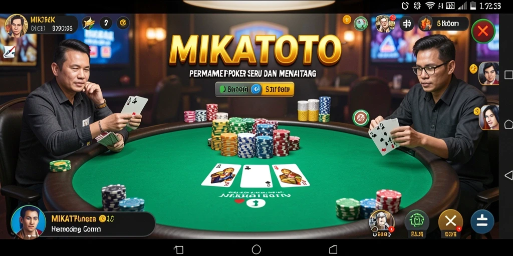 Screenshot MIKATOTO yang menunjukkan gameplay Poker yang seru.