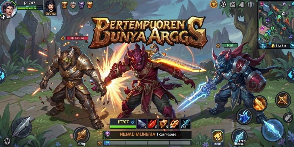 Screenshot gameplay PT707 yang menampilkan aksi pertarungan RPG.