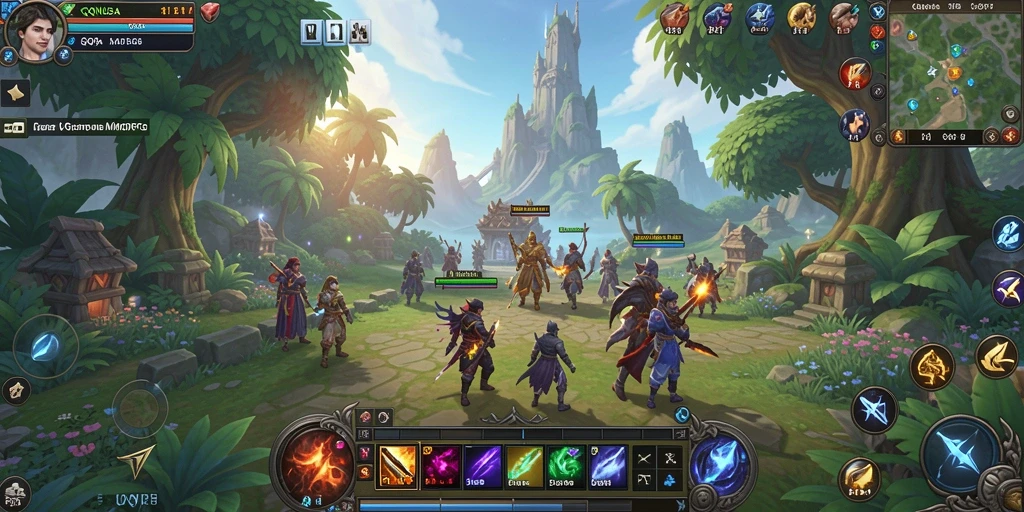 Tampilan dinamis gameplay QQNUSA dengan aksi pertarungan seru.