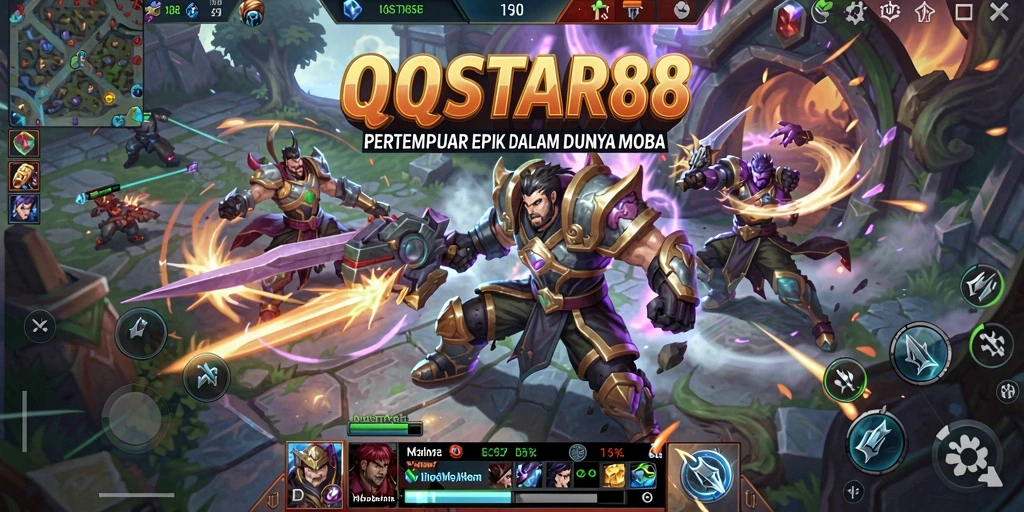 Screenshot gameplay QQSTAR88 yang menunjukkan serunya pertarungan antar tim.