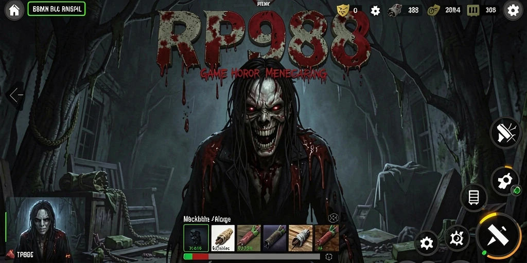 Tampilan gameplay menyeramkan dalam RP888 yang menarik.
