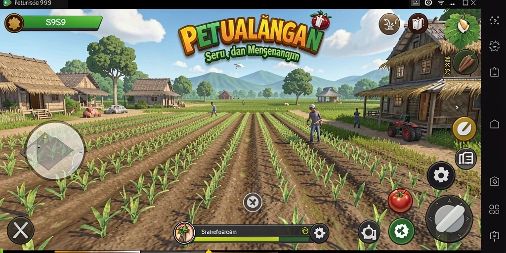 Tangkapan layar S9S9 menampilkan kegiatan bercocok tanam yang seru.