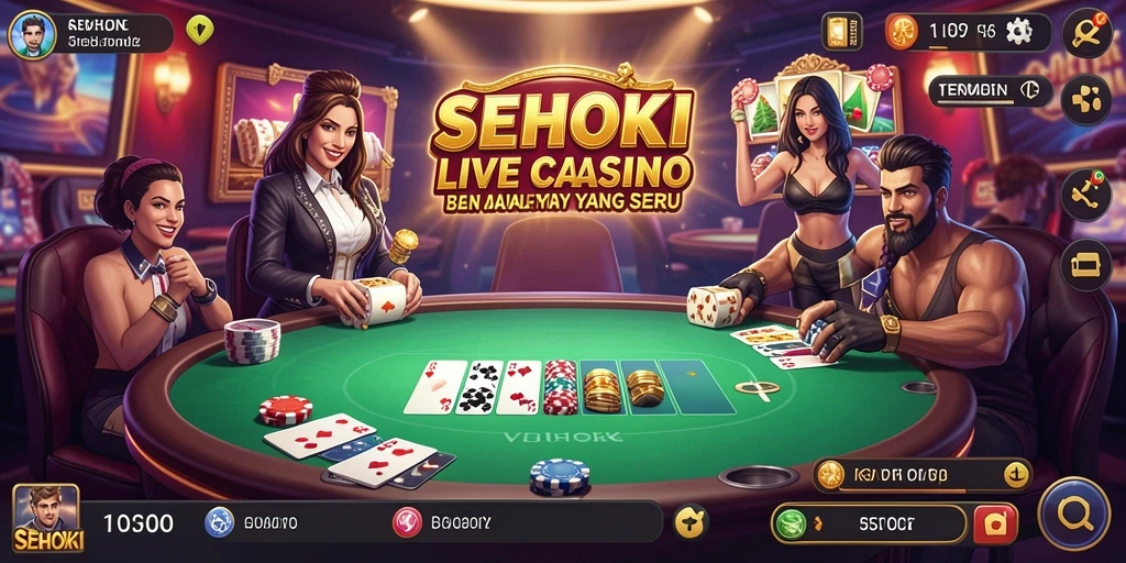 Tampilan gameplay Live Casino SEHOKI dengan dealer profesional.